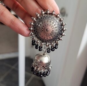 Oxidized Jhumkas/Earrings with maangtikka/headband